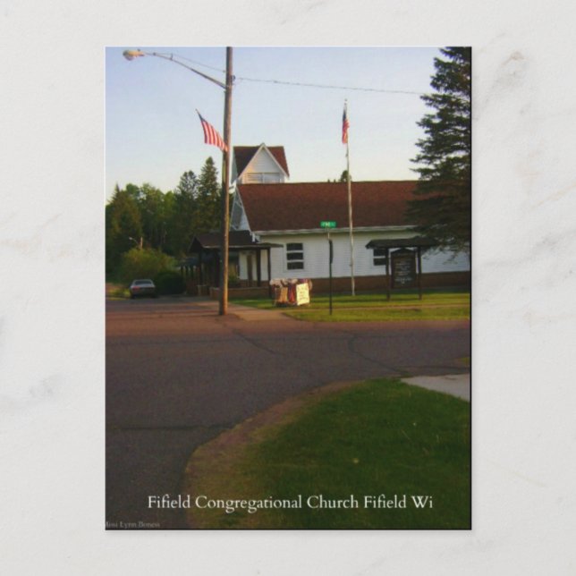 Fifield Congregational Church Fifield WI Vykort (Framsida)