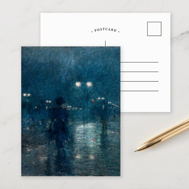 Fifth Avenue Nocturne | Childe Hassam Vykort (Skapare uppladdad)