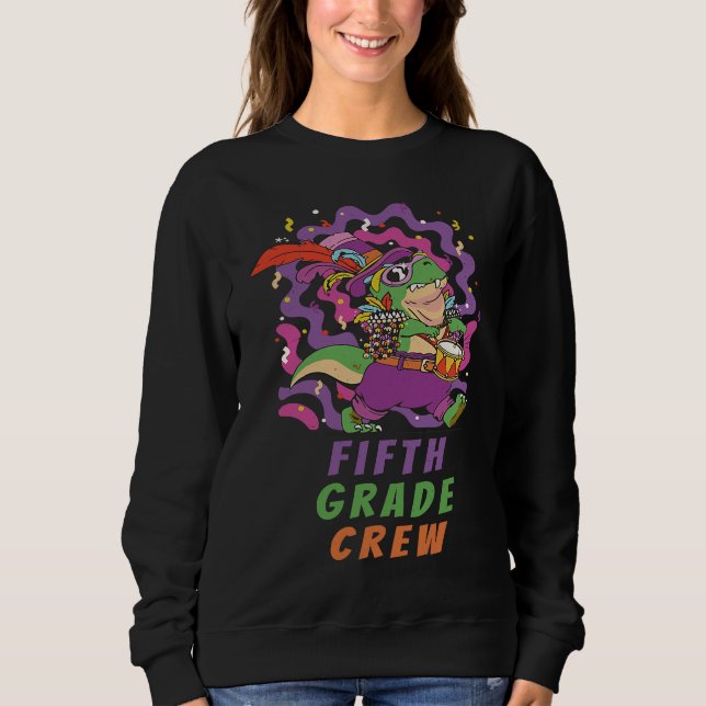 Fifth Grade Crew School Kid & Teacher Mardi Gras D T Shirt (Framsida)
