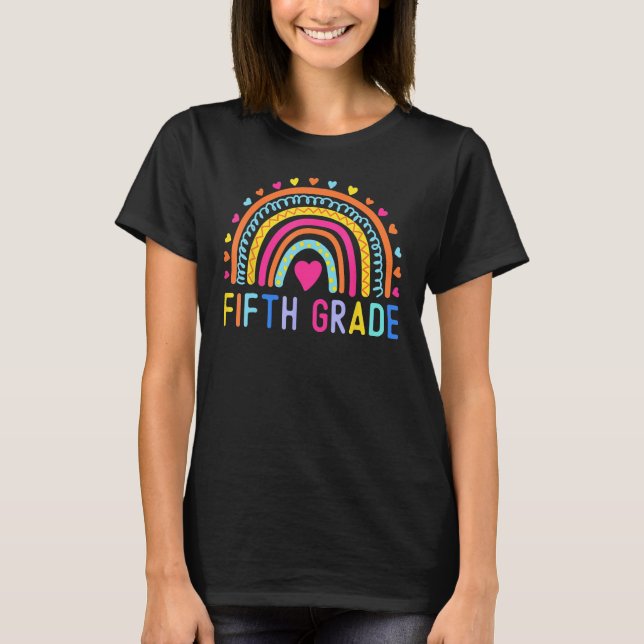 Fifth Grade Rainbow Girls Boys Teacher Team 5th Gr T Shirt (Framsida)
