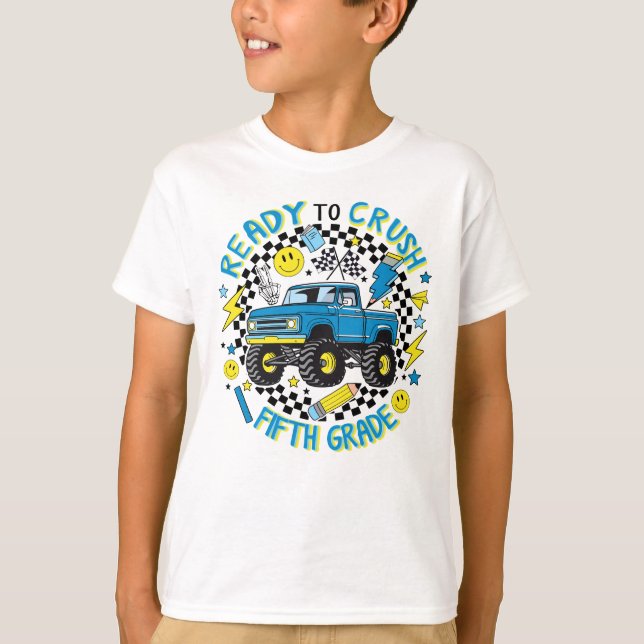 Fifth Grade Rally: Monster Truck Momentum T Shirt (Framsida)