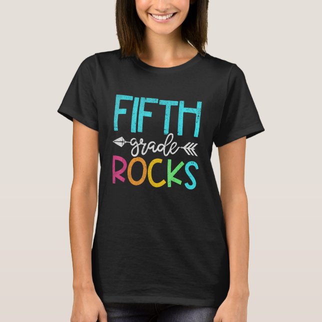 Fifth Grade Rocks  Team 5th Grade Teacher 1 T Shirt (Framsida)