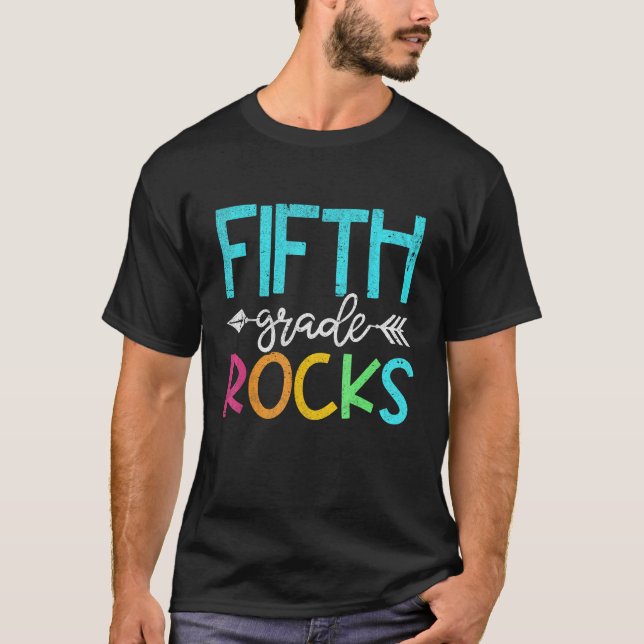 Fifth Grade Rocks  Team 5th Grade Teacher 1 T Shirt (Framsida)