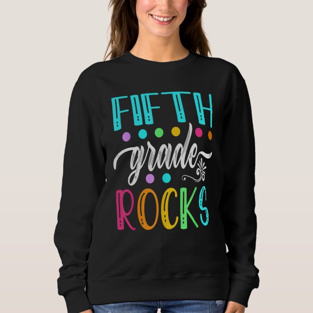 Fifth Grade Rocks  Team 5th Grade Teacher Kids Boy T Shirt (Framsida)