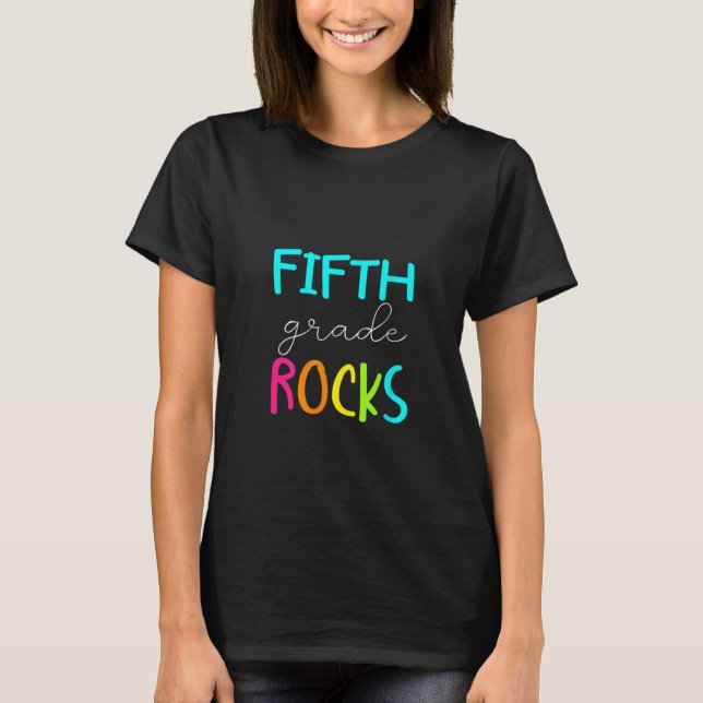 Fifth Grade Rocks Team 5th Grade Teacher T Shirt (Framsida)