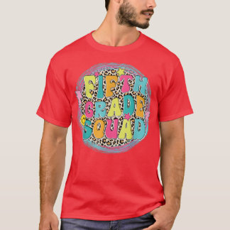 Fifth Grade Squad Back To School Leopard Boys Girl T Shirt