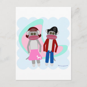 Fifties Sock Skutt Sock monkey Vykort