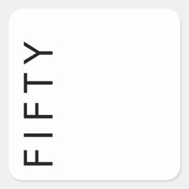 Fifty 50th Birthday Party Fyrkantigt Klistermärke