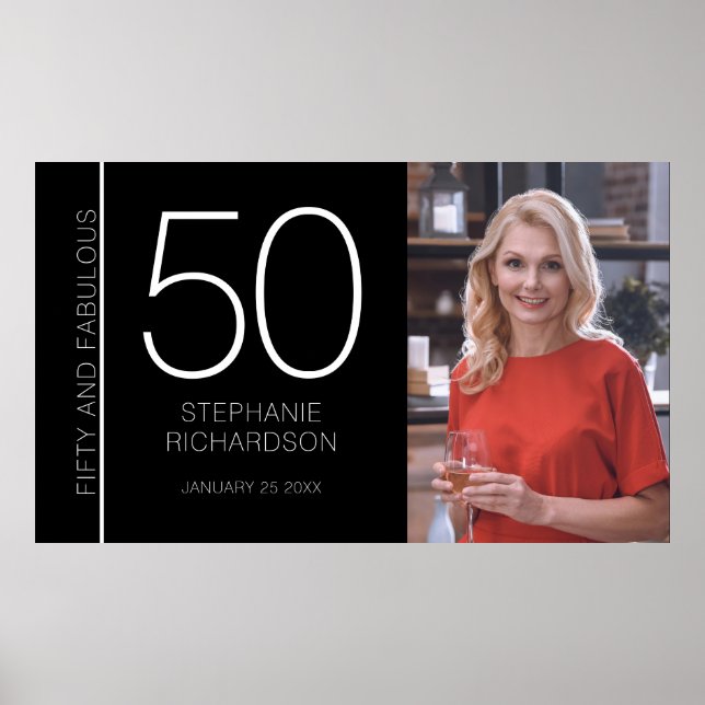 Fifty and Fabulous 50th Birthday Photo Poster (Framsidan)