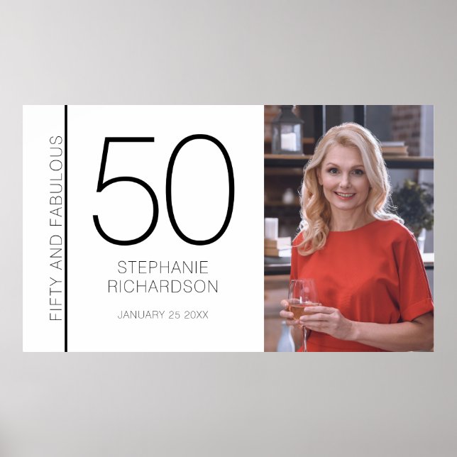 Fifty and Fabulous 50th Birthday Photo Poster (Framsidan)