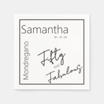 Fifty and Fabulous Black White 50th Birthday