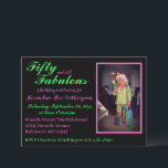Fifty and Fabulous Fun Colorful 50th Birthday Inbjudningar<br><div class="desc">Fun Colorful Hot Pink and Green on a black background makes this a memorable Invite for your Fifty and Fabulous Birthday Party. Pair this with matching tableware and other party supplies you can find in our store. You can easily change all typography and the photo to match your special party....</div>