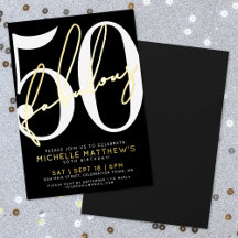 Fifty And Fabulous Modern 50th Birthday Party Gold