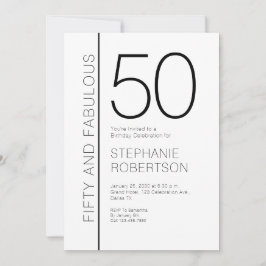 Fifty and Fabulous Modern 50th Birthday Party Inbjudningar