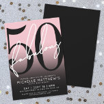 Fifty And Fabulous Modern 50th Birthday Party Inbjudningar<br><div class="desc">Celebrate in style with this modern blush pink Fabulous Birthday Party Invitation, perfect for a “Fifty and Fabulous” theme or any fabulous milestone. The design features a large “Fabulous” across most of the card, with a white handwritten script-style white overlay for a bold, contemporary look. The party details sit neatly...</div>