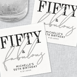 Fifty And Fabulous Modern 50th Birthday Party Pappersservett