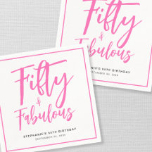 Fifty and Fabulous Name Date 50th Birthday Party