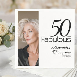 Fifty and Fabulous Name Date 50th Photo Party Pappersservett
