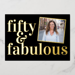 Fifty and Fabulous Photo 50th Birthday Gold