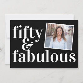 Fifty and Fabulous Photo 50th Birthday Inbjudningar