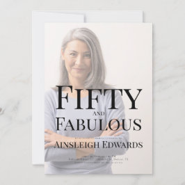 Fifty and Fabulous Photo 50th Birthday Party Inbjudningar