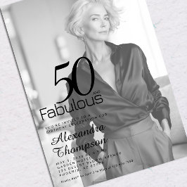 Fifty and Fabulous Photo 50th Birthday Party Inbjudningar
