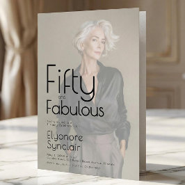 Fifty and Fabulous Photo 50th Birthday Party Inbjudningar