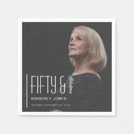 Fifty and Fabulous Photo 50th Birthday Party Pappersservett