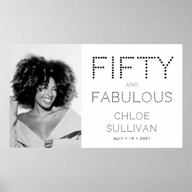 Fifty and Fabulous Photo 50th Birthday Party Poster (Framsidan)