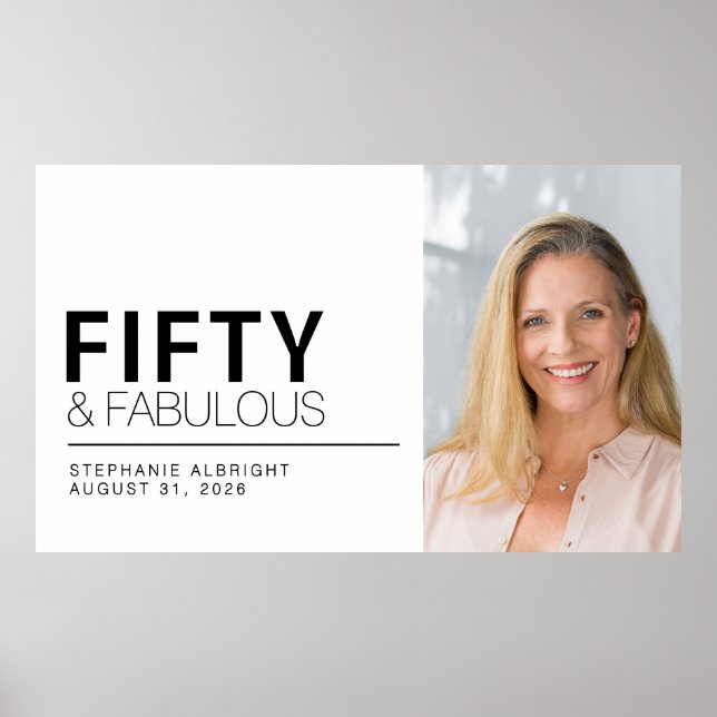 Fifty and Fabulous Photo 50th Birthday Party Poster (Framsidan)