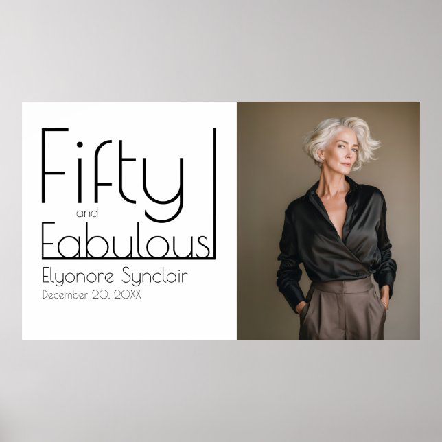 Fifty and Fabulous Photo 50th Birthday Party Poster (Framsidan)