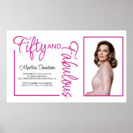 Fifty and Fabulous Photo 50th Birthday Party Poster