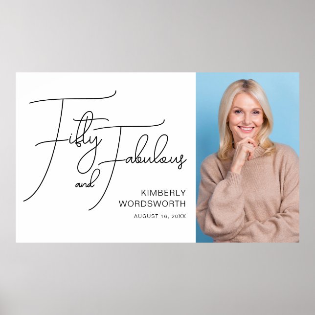 Fifty and Fabulous Photo 50th Birthday Party Poster (Framsidan)
