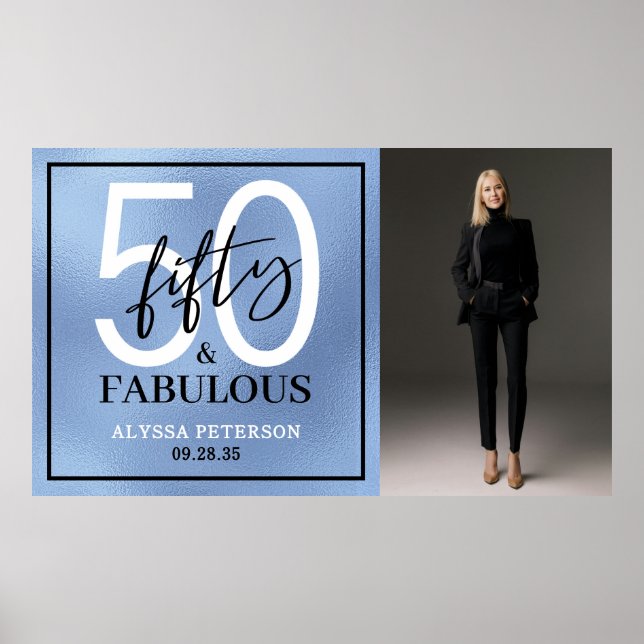 Fifty and Fabulous Photo 50th Birthday Party Poster (Framsidan)