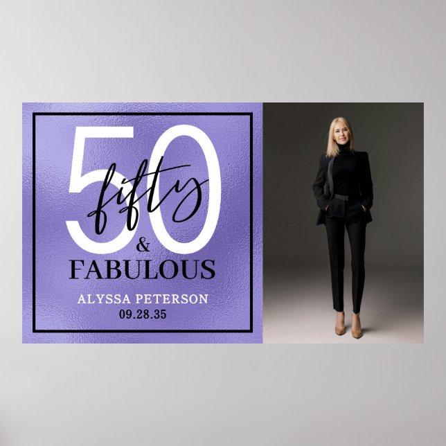 Fifty and Fabulous Photo 50th Birthday Party Poster (Framsidan)