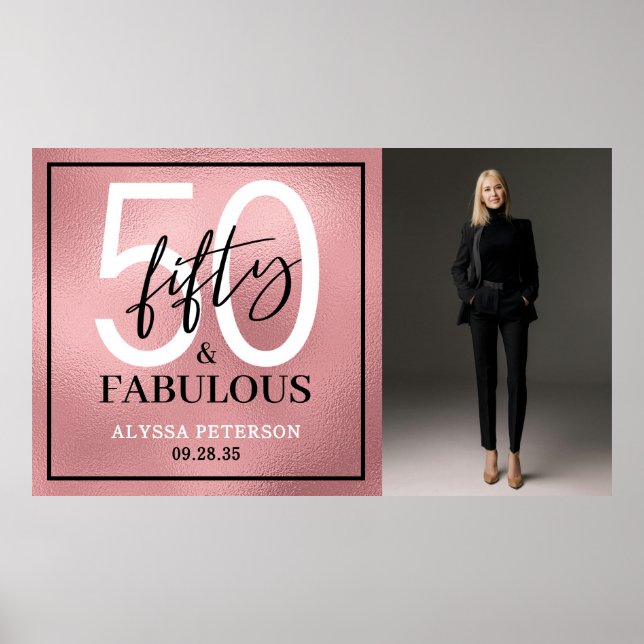 Fifty and Fabulous Photo 50th Birthday Party Poster (Framsidan)