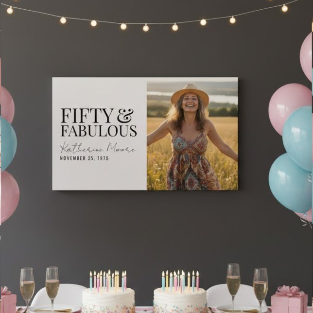 Fifty and Fabulous Photo 50th Birthday  Poster (Skapare uppladdad)