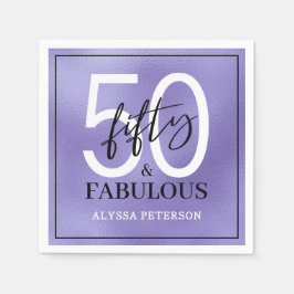 Fifty and Fabulous Script 50th Birthday Pappersservett