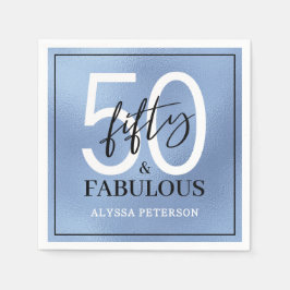 Fifty and Fabulous Script 50th Birthday Pappersservett