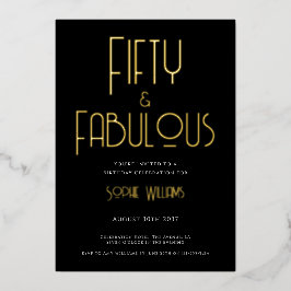 Fifty and Fabulous Typography 50th Birthday Party