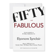 Fifty & Fabulous Modern Cherry Wine 50th Birthday