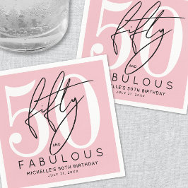 Fifty Fabulous Pink 50th Birthday Party Pappersservett
