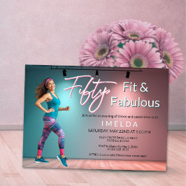 Fifty Fit and Fabulous Invitation Inbjudningar