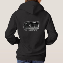 Fig & Blinky Kyrkogård Damer Svart Hoodie T Shirt