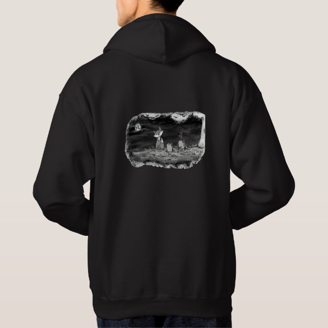 Fig & Blinky Kyrkogård Svart Hoodie (Baksida)