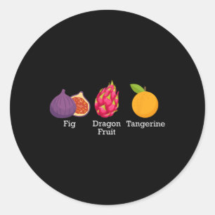 Fig Dragon Fruit Tangerine Fruit Subtle Trump Runt Klistermärke