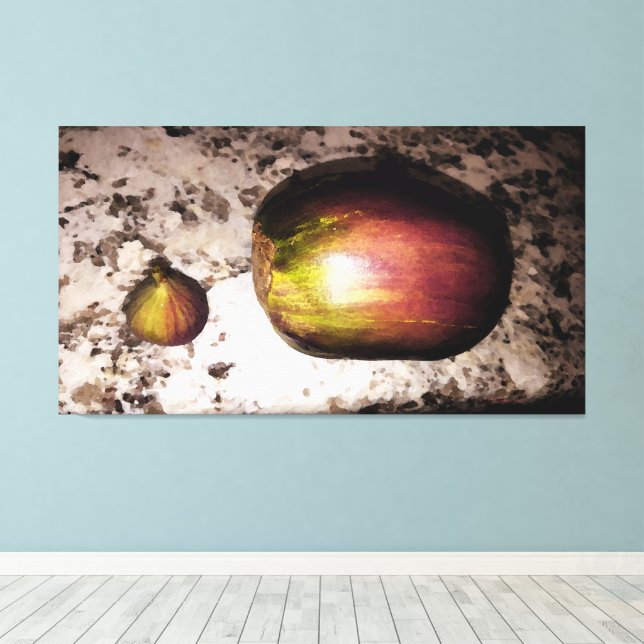 Fig & Eggplant - 60 x 32 köksduk Canvastryck (Insitu (trägolv))