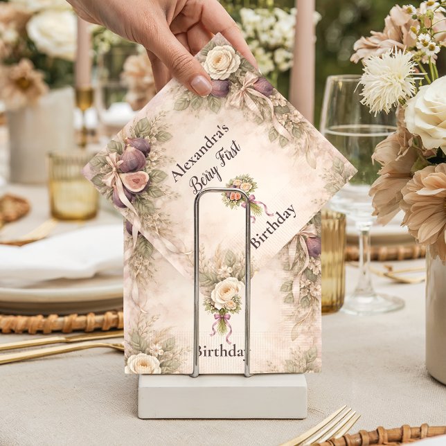 Fig Garden Vintage 1st Birthday Pappersservett (Skapare uppladdad)