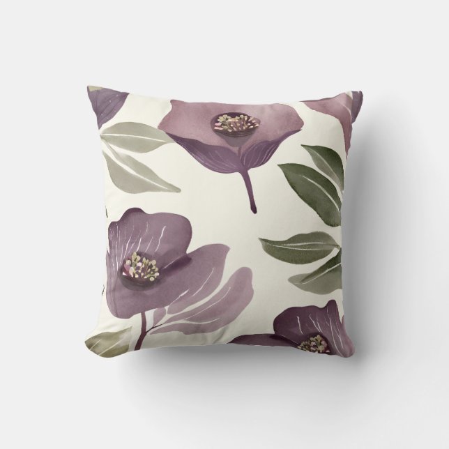 Fig löv och blommar III Fyrkantiga fyllning Kudde (Framsida)