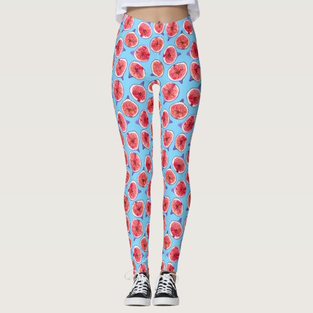 Fig-segment med vattenfärg mönster leggings (Framsida)